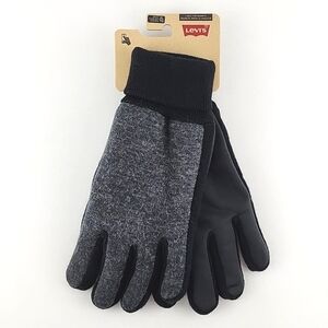 NWT Levi's Men's Touchscreen Stretch Knit Tech Palm Gloves Charcoal Size XL